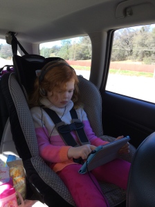 Happily entertained on the drive.